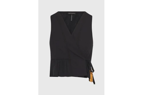 Funky Buddha Κρουαζέ Μπλούζα Αμάνικη Γυναικεία (FBL013-121-17-BLACK)