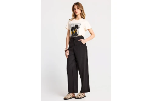 Funky Buddha Graphic Print T-Shirt Γυναικείο (FBL013-122-04-CHALK)