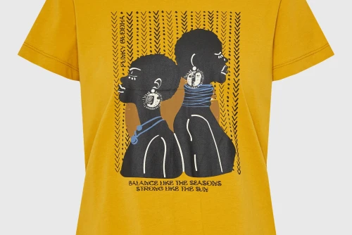 Funky Buddha Graphic Print T-Shirt Γυναικείο (FBL013-122-04-CURRY-POWDER)