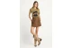 Funky Buddha Graphic Print Γυναικείο Κοντομάνικο T-Shirt Λαδί