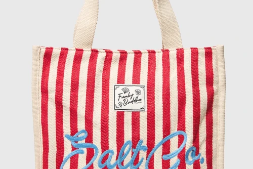 Funky Buddha Striped Cotton Salt Co Τσάντα Tote (FBL013-123-10-BAKED-APPLE)