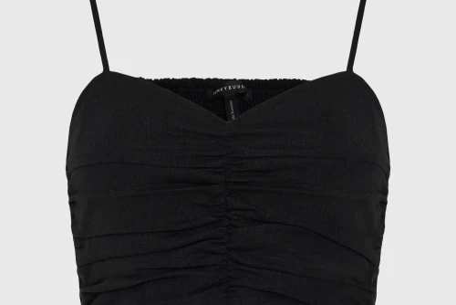 Funky Buddha Fitted Crop Top Αμάνικο Γυναικείο (FBL013-123-17-BLACK)