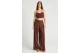 Funky Buddha Γυναικείο Αμάνικο Crop Top Καφέ
