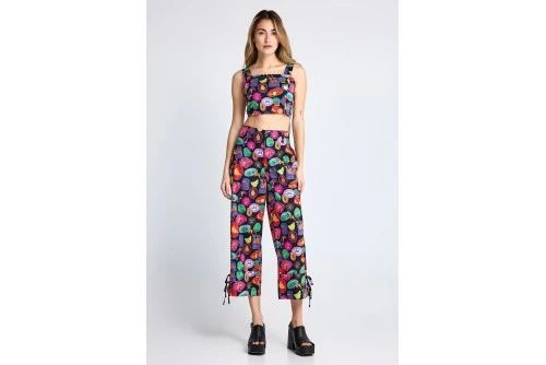 Funky Buddha All Over Printed Crop Top Αμάνικο Γυναικείο (FBL013-124-17-MULTI)