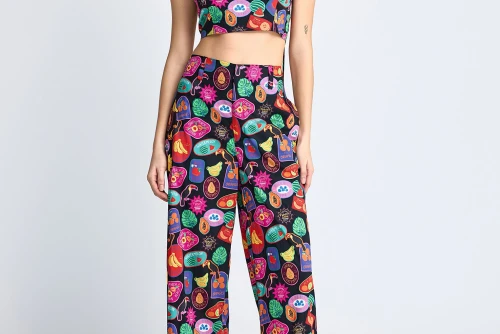 Funky Buddha All Over Printed Crop Top Αμάνικο Γυναικείο (FBL013-124-17-MULTI)