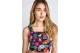 Funky Buddha Γυναικείο Αμάνικο Crop Top Πολύχρωμο