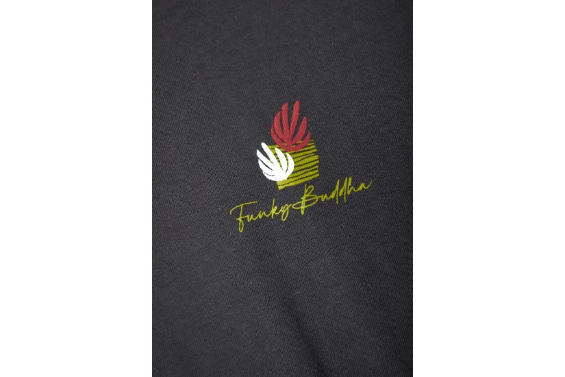 Funky Buddha Loose Fit With Artwork Print Γυναικείο Κοντομάνικο T-Shirt Ανθρακί