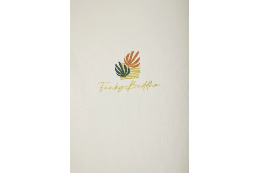 Funky Buddha Loose Fit With Artwork Print Γυναικείο Κοντομάνικο T-Shirt Εκρού