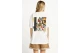 Funky Buddha Loose Fit With Artwork Print Γυναικείο Κοντομάνικο T-Shirt Εκρού