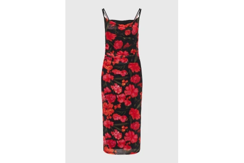 Funky Buddha Φόρεμα Midi Γυναικείο (FBL013-125-13-BLACK)