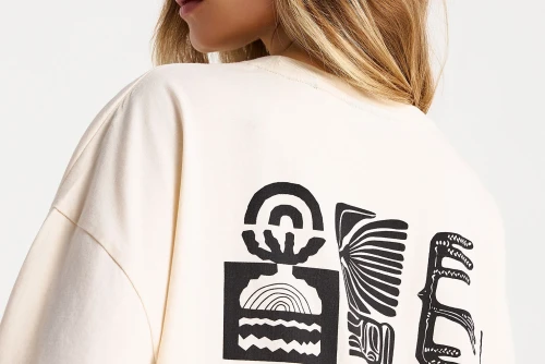 Funky Buddha Print T-Shirt Γυναικείο (FBL013-126-04-CHALK)
