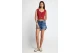 Funky Buddha Γυναικεία Αμάνικο Crop Top Κόκκινο