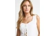 Funky Buddha Embroidery Γυναικείο Αμάνικο Crop Top Λευκό