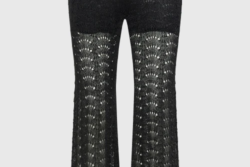 Funky Buddha Knitted Jacquard Παντελόνα Γυναικεία (FBL013-128-02-BLACK)