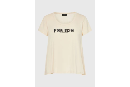 Funky Buddha Organic Cotton Printed T-Shirt Γυναικείο (FBL013-128-04-CHALK)