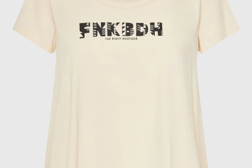 Funky Buddha Organic Cotton Printed T-Shirt Γυναικείο (FBL013-128-04-CHALK)