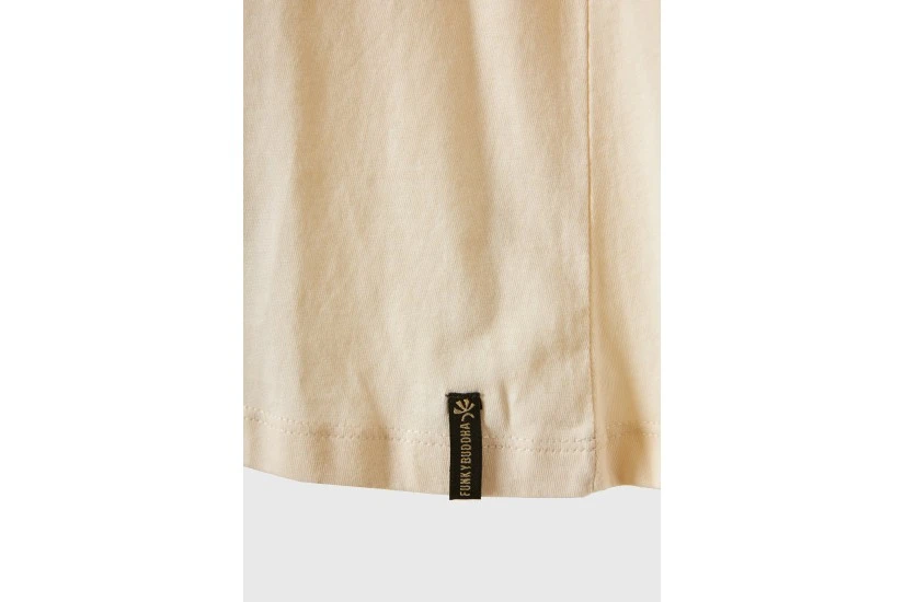 Funky Buddha Organic Cotton Printed Γυναικείο Κοντομάνικο T-Shirt Εκρού