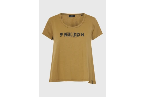 Funky Buddha Organic Cotton Printed T-Shirt Γυναικείο (FBL013-128-04-GREEN-MOSS)