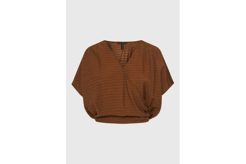 Funky Buddha Top Κοντομάνικο Γυναικείο (FBL013-128-17-TOBACCO-BROWN)