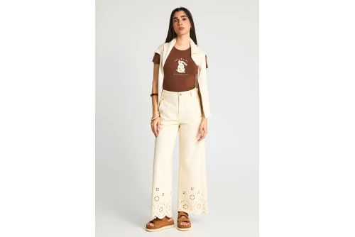 Funky Buddha Graphic Print T-Shirt Γυναικείο (FBL013-129-04-COCONUT-SHELL)