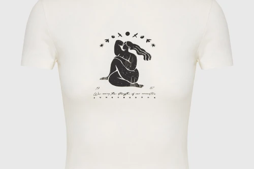 Funky Buddha Graphic Print T-Shirt Γυναικείο (FBL013-129-04-OFF-WHITE)