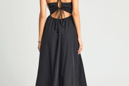 Funky Buddha Φόρεμα Maxi Γυναικείο (FBL013-129-13-BLACK)
