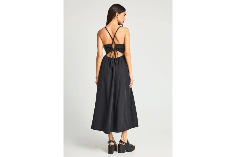Funky Buddha Γυναικείο Φόρεμα Maxi Μαύρο