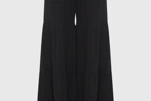 Funky Buddha Wide Leg Παντελόνα Γυναικεία (FBL013-130-02-BLACK)
