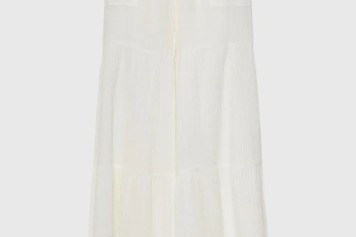 Funky Buddha Wide Leg Παντελόνα Γυναικεία (FBL013-130-02-OFF-WHITE)