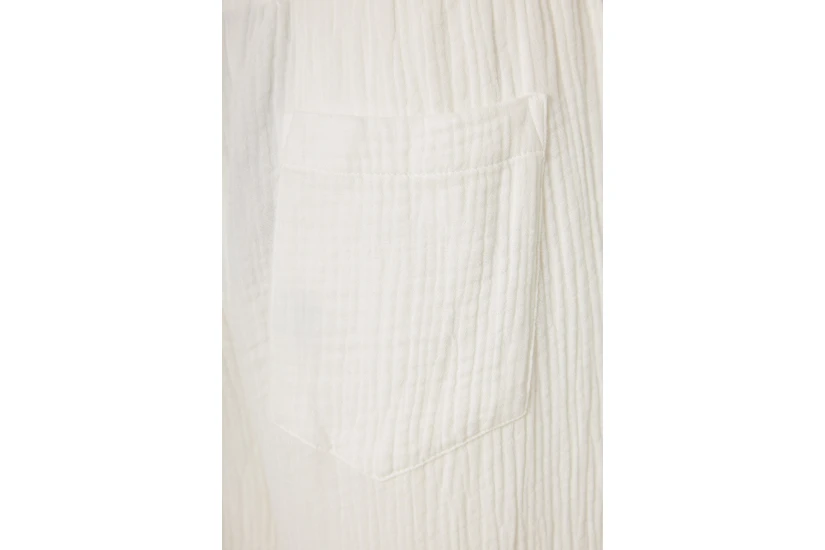 Funky Buddha Wide Leg Γυναικεία Παντελόνα Λευκή