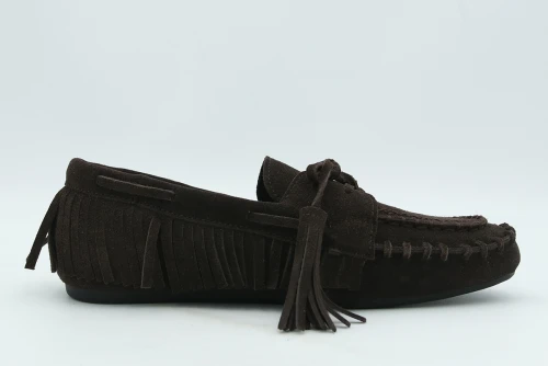 Funky Buddha Leather Tassel Loafers (FBL013-130-08-BRUNETTE)