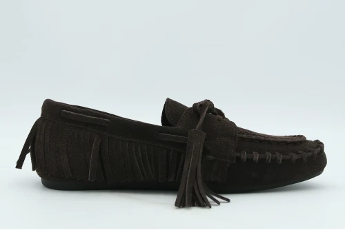Funky Buddha Leather Tassel Loafers (FBL013-130-08-BRUNETTE)