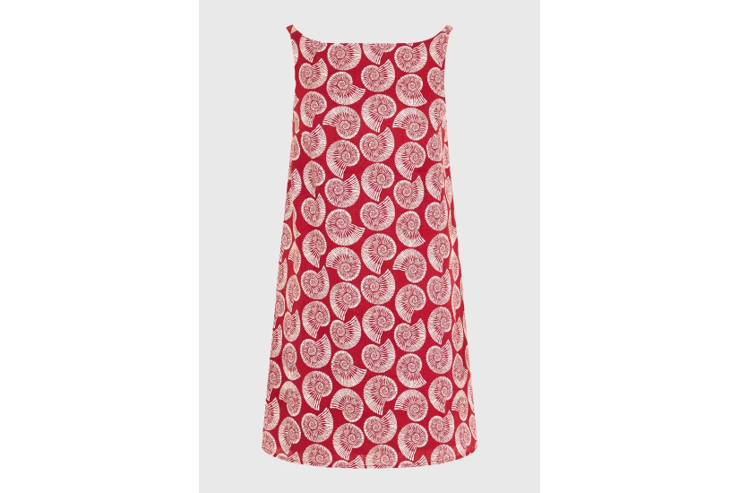 Funky Buddha Linen Blend Γυναικείο Φόρεμα Mini Κεραμιδί, Εκρού