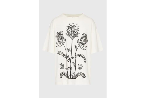 Funky Buddha Loose T-Shirt Γυναικείο (FBL013-131-04-CLOUD-CREAM)