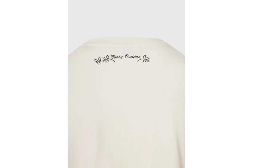 Funky Buddha Γυναικείο Κοντομάνικο T-Shirt Μπεζ, Μαύρο