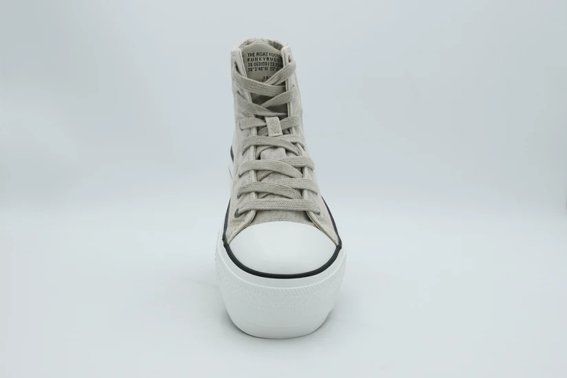Funky Buddha Γυναικεία Sneakers Μπεζ, Λευκά