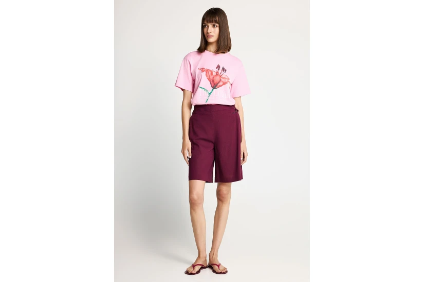 Funky Buddha Γυναικείο Κοντομάνικο T-Shirt Ροζ