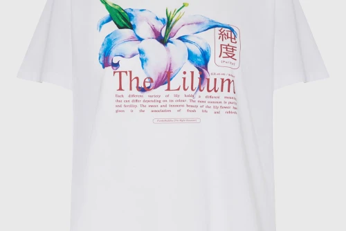 Funky Buddha Printed Cotton Loose T-Shirt Γυναικείο (FBL013-133-04-WHITE)