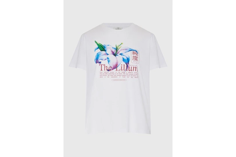 Funky Buddha Γυναικείο Κοντομάνικο T-Shirt Λευκό