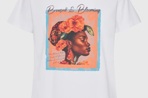 Funky Buddha Printed Cotton T-Shirt Γυναικείο (FBL013-134-04-WHITE)