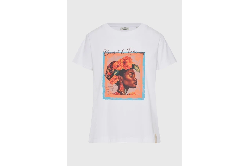 Funky Buddha Γυναικείο Κοντομάνικο T-Shirt Λευκό