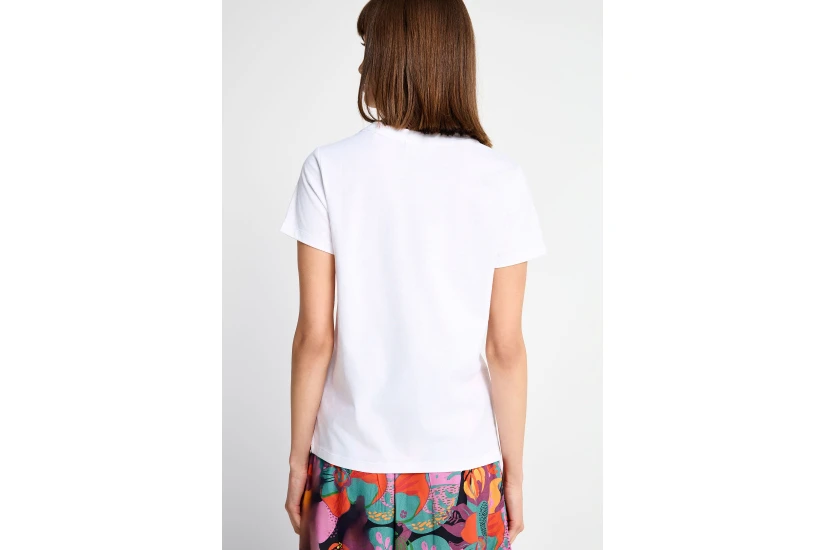 Funky Buddha Γυναικείο Κοντομάνικο T-Shirt Λευκό