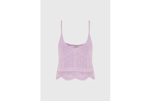 Funky Buddha Crochet Crop Top Αμάνικο Γυναικείο (FBL013-134-17-LILAC)