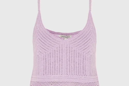 Funky Buddha Crochet Crop Top Αμάνικο Γυναικείο (FBL013-134-17-LILAC)