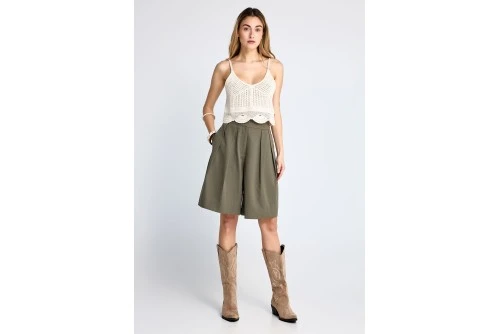 Funky Buddha Crochet Crop Top Αμάνικο Γυναικείο (FBL013-134-17-OFF-WHITE)