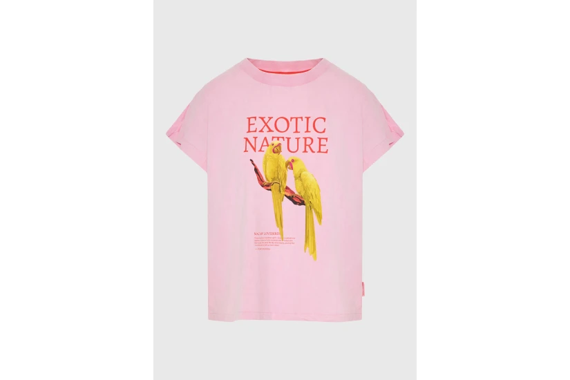 Funky Buddha Γυναικείο Κοντομάνικο T-Shirt Ροζ