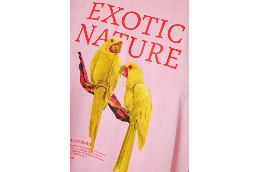 Funky Buddha Γυναικείο Κοντομάνικο T-Shirt Ροζ