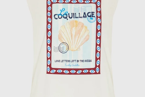 Funky Buddha Print Μπλούζα Αμάνικη Γυναικεία (FBL013-140-04-OFF-WHITE)