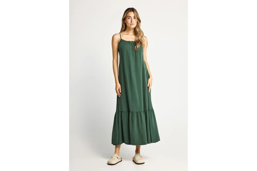 Funky Buddha Γυναικείο Φόρεμα Maxi Κυπαρισσί