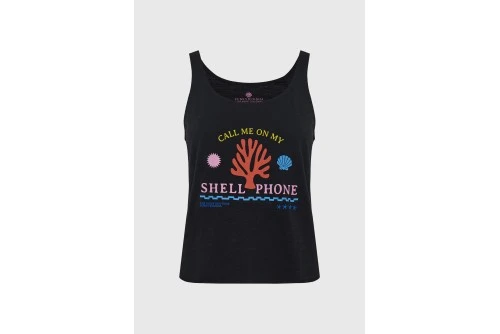 Funky Buddha Printed Μπλούζα Αμάνικη Γυναικεία (FBL013-145-04-BLACK)